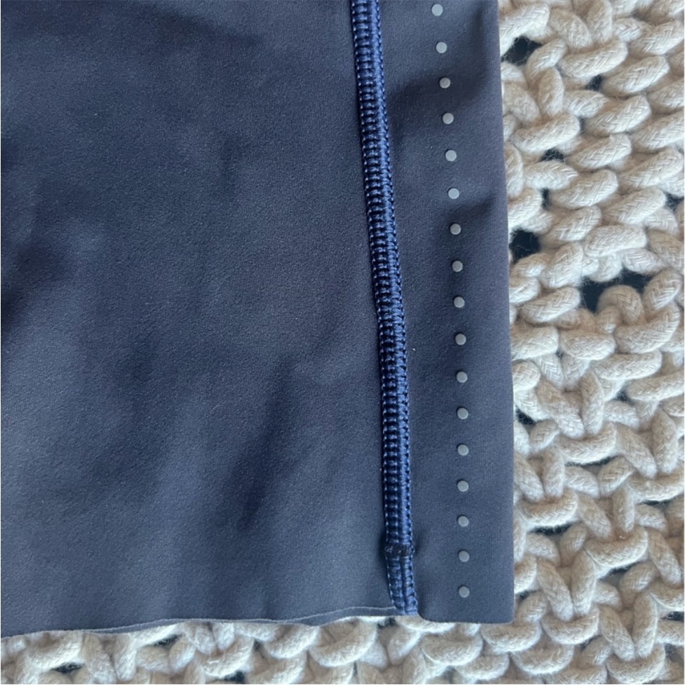 LULULEMON Fast & Free Blue Grey Leggings with Blue Stitching Size 6 Excellent